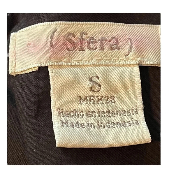 SFERA PERFECT BLACK DRESS MIDI LONG SLEEVE‎ RUFFLE SHOULDER DETAIL SIZE SMALL - Picture 7 of 7